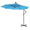 Costway 10FT Cantilever Solar Powered 32LED Lighted Patio Offset Umbrella Outdoor Red\Beige\Coffee\Blue\Navy